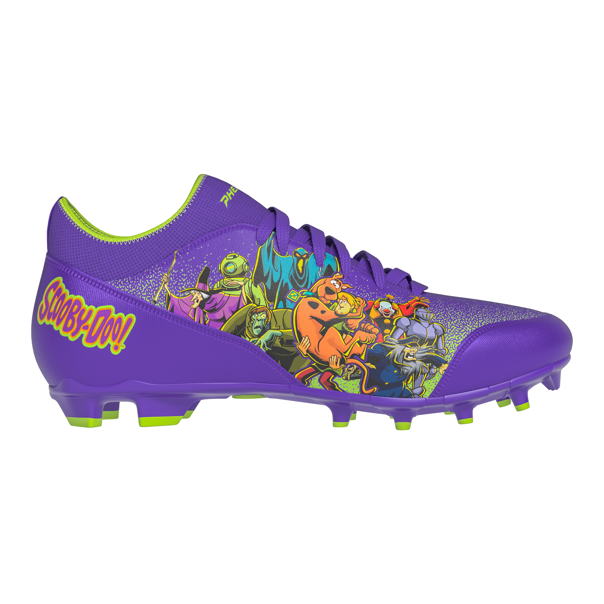 Scooby-Doo 'Unmasked' Purple Youth Football Cleats - Velocity 3.0 by Phenom Elite