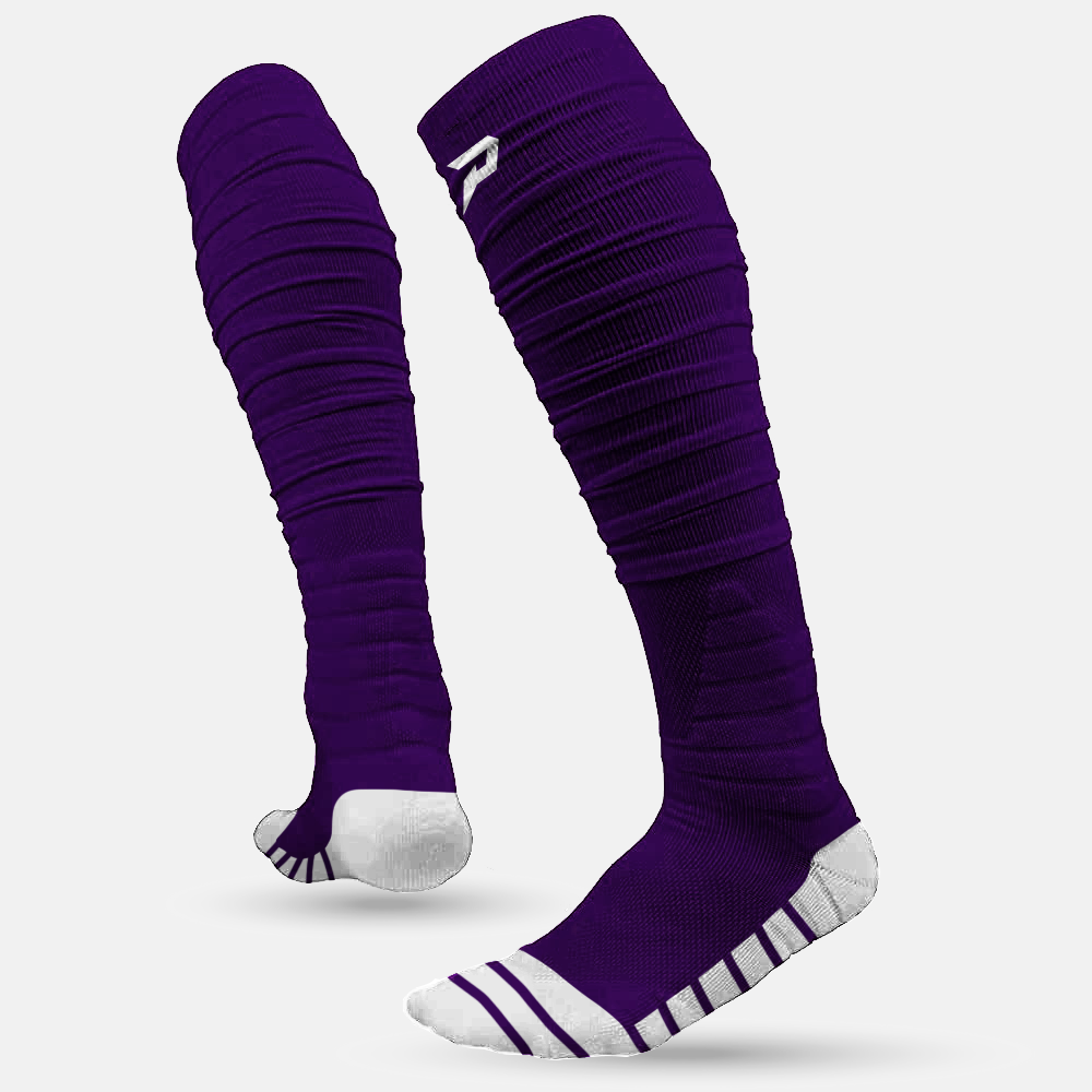 Quantum Knit: Extra Long Padded Scrunch Socks - Purple